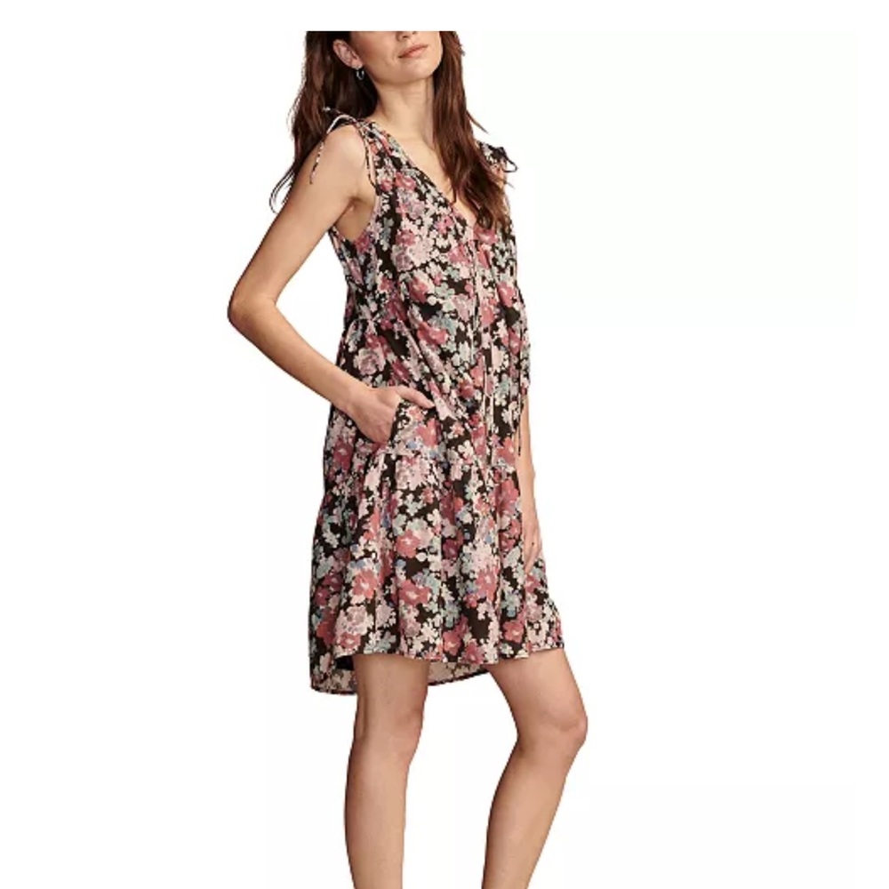 Lucky Brand Cotton Tiered Sleeveless Mini Dress